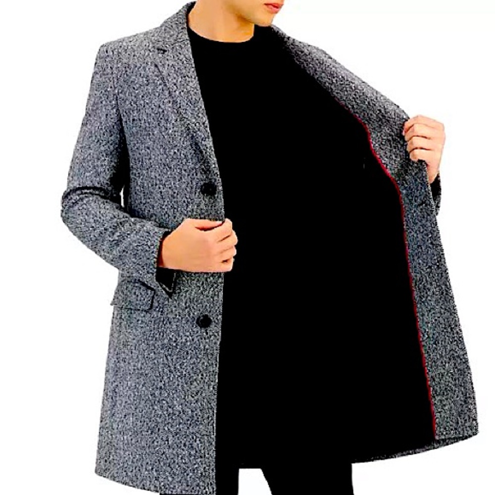 🎩 Gents HUGO by HUGO BOSS Wool-Blend  Charcoal Coat with Full Lining 💼 👞